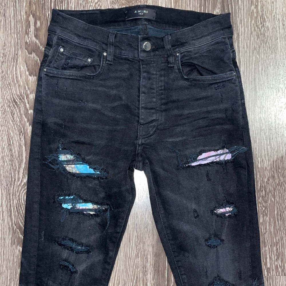 Amiri black ripped jeans